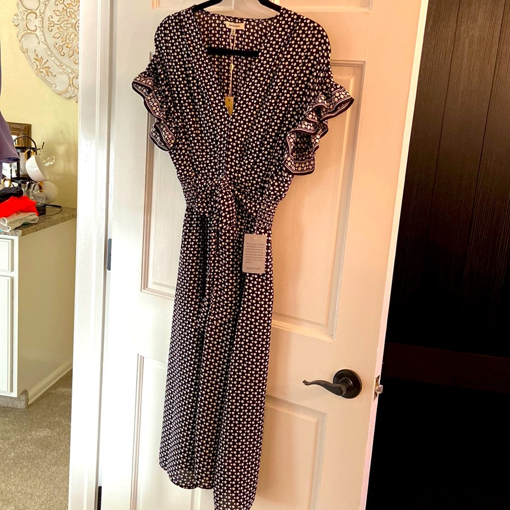 NWT Black and white polkadotted dress